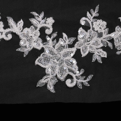 Cathedral Wedding Veil with Beaded Lace Appliques V1695C Cathedral Wedding Veil with Beaded Lace Appliques V1695C