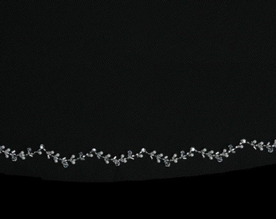 Fingertip Wedding Veil With Pearl Beaded Vine Design V803SW Fingertip Wedding Veil With Pearl Beaded Vine Design V803SW