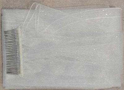 Angel Dust Glitter Tulle Fingertip Length Wedding Veil