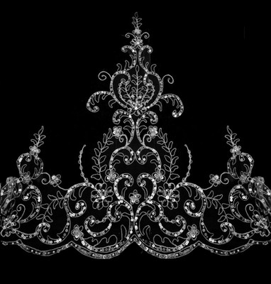 Stunning Beaded Embroidery Cathedral Wedding Veil VR3030