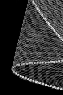 Cascade Elbow Length Wedding Veil with Rhinestone Trim Edge