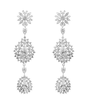 Glamorous 3" Cubic Zirconia Drop Wedding and Formal Earrings Glamorous 3" Cubic Zirconia Drop Wedding and Formal Earrings
