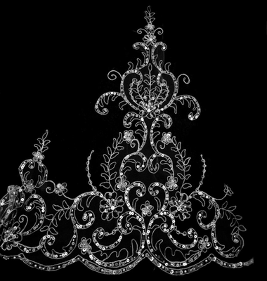 Stunning Beaded Embroidery Fingertip Length Wedding Veil