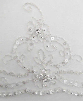 Stunning Beaded Embroidery Fingertip Length Wedding Veil