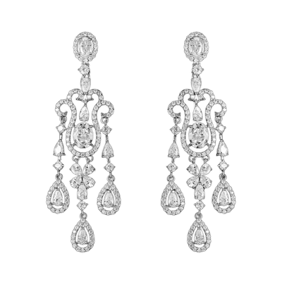 Exquisite CZ Chandelier Earrings in Silver or Gold