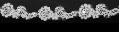 Two Layer Beaded French Lace Rose Fingertip Length Wedding Veil Two Layer Beaded French Lace Rose Fingertip Length Wedding Veil