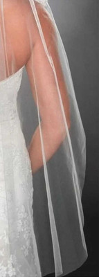 36" Cut Edge Fingertip Length Blusher Wedding Veil - Many Colors