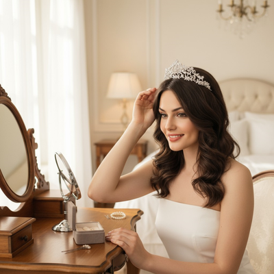 Silver or Gold Plated Crystal Rochelle Enchantment Wedding Tiara