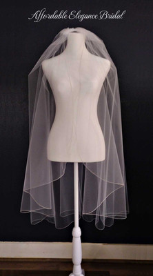 Angel Cut Extra Full Knee or Cathedral Length Custom Wedding Veil