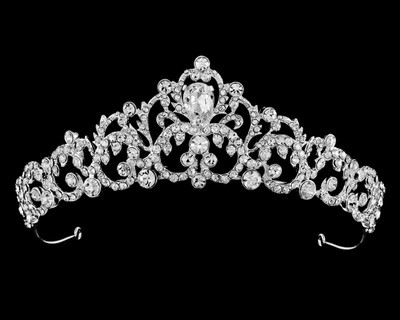 Regal Teardrop Rhinestone Wedding and Quinceanera Tiara T56296 Regal Teardrop Rhinestone Wedding and Quinceanera Tiara T56296