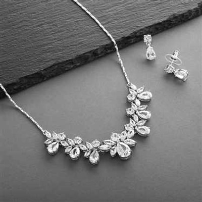 Silver Plated CZ Bridal Jewelry Set 578S