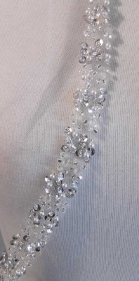 Lavish Beaded Edge Fingertip Wedding Veil