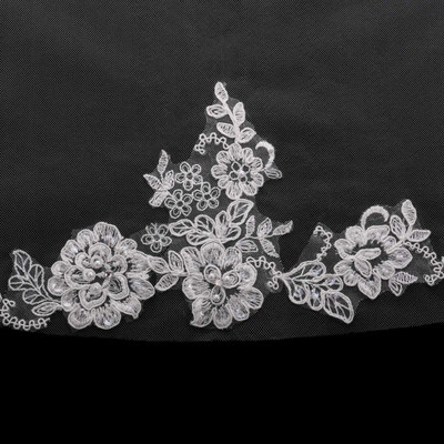 Partial Lace Fingertip Length Wedding Veil enVogue V1899SF Partial Lace Fingertip Length Wedding Veil enVogue V1899SF