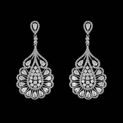 2" Long Cubic Zirconia Wedding and Formal Earrings 2" Long Cubic Zirconia Wedding and Formal Earrings