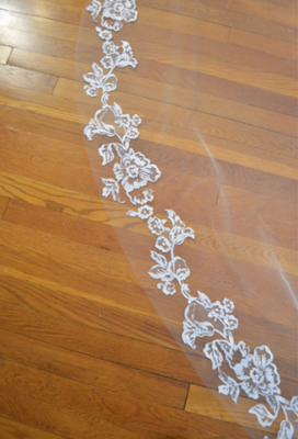 165" Partial Lace Regal Cathedral Wedding Veil Elena Designs E1212