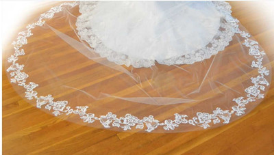 165" Long Lace Regal Cathedral Wedding Veil Elena Designs E1212