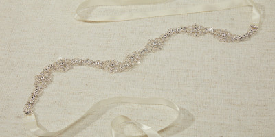 Rhinestone Silver Plated Wedding Belt Envogue BT1780