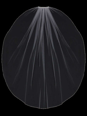 Light Pink Beaded Edge Fingertip Wedding Veil Envogue V1991SF Light Pink Beaded Edge Fingertip Wedding Veil Envogue V1991SF