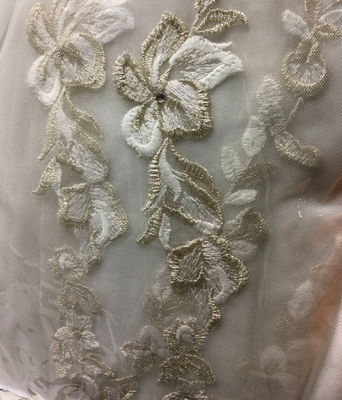 Royal Cathedral Wedding Veil with Beaded Two Tone Alencon Lace
