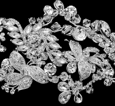 Lavish Crystal and Rhinestone Wide Wedding Headband