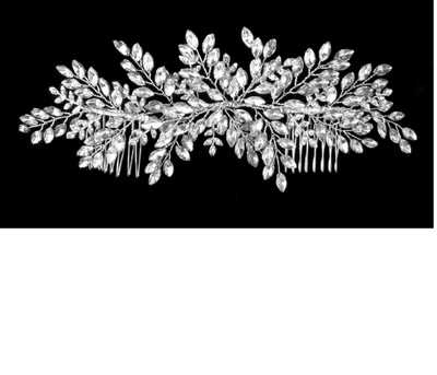 Large 8" Long Marquise Rhinestone Spray Bridal Comb Large 8" Long Marquise Rhinestone Spray Bridal Comb