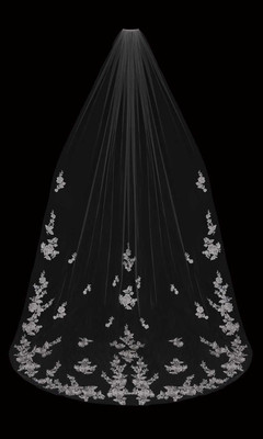 Cathedral Wedding Veil with Beaded Lace Appliques enVogue V2095C Cathedral Wedding Veil with Beaded Lace Appliques enVogue V2095C