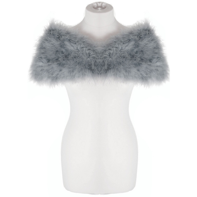 Vintage Inspired Grey Marabou Feather Bridal Stole Wrap Vintage Inspired Grey Marabou Feather Bridal Stole Wrap