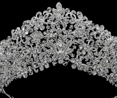Crystal and Rhinestone Bridal and Quinceanera Tiara E5-7931 Crystal and Rhinestone Bridal and Quinceanera Tiara E5-7931