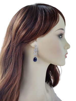 Glamorous Sapphire Blue CZ Wedding and Formal Earrings Glamorous Sapphire Blue CZ Wedding and Formal Earrings
