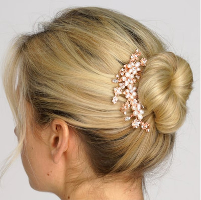 Rose Gold Freshwater Pearl Bridal Comb