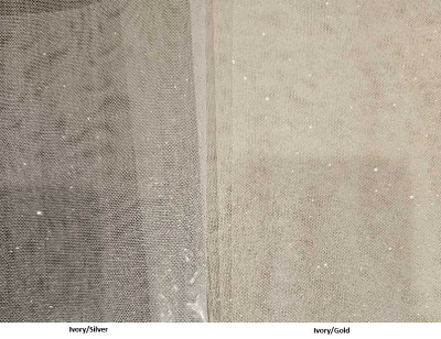Silver or Gold Glitter Tulle Cathedral Wedding Veil enVogue V2086C