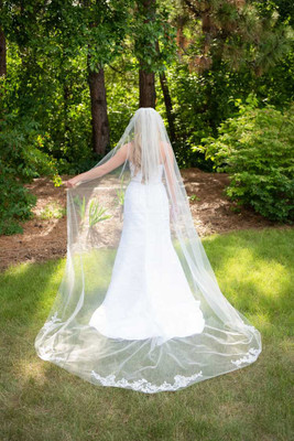 Beaded Lace Applique Royal Cathedral Wedding Veil CF240 Beaded Lace Applique Royal Cathedral Wedding Veil CF240