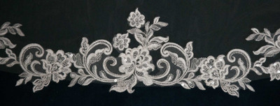 Ivory Beaded Lace Extra Width Cathedral Wedding Veil CF239 Ivory Beaded Lace Extra Width Cathedral Wedding Veil CF239