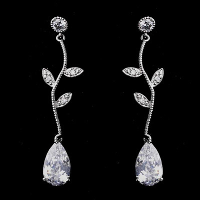 Silver Plated 2 1/2" Royal Wedding Tiara with Floral CZ Jewelry Set