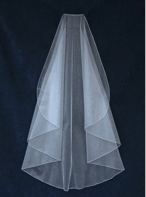 Angel Cut Angel Dust Knee Length Custom Wedding Veil V6748