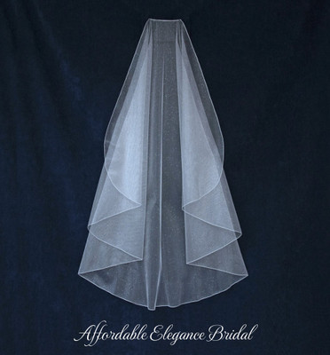 Angel Cut Angel Dust Knee Length Custom Wedding Veil V6748