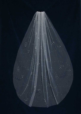 Scattered Pearl Wedding Veil in 60" Waltz Length C552 Scattered Pearl Wedding Veil in 60" Waltz Length C552