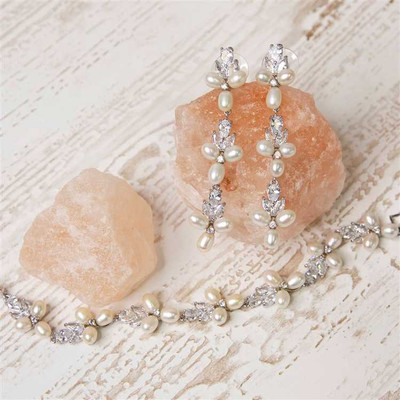 Petite Length Freshwater Pearl and CZ Bridal Bracelet Petite Length Freshwater Pearl and CZ Bridal Bracelet