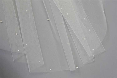 Scattered Pearl and Crystal Chapel Length Wedding Veil Scattered Pearl and Crystal Chapel Length Wedding Veil