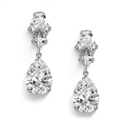 Teardrop Cubic Zirconia Wedding and Prom Earrings Teardrop Cubic Zirconia Wedding and Prom Earrings