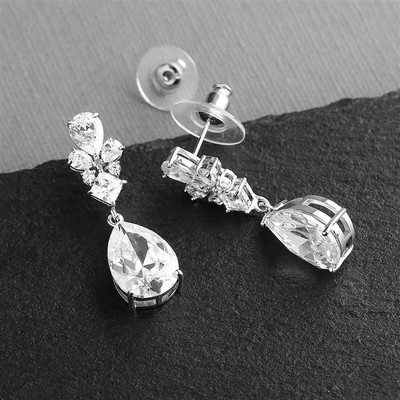 Teardrop Cubic Zirconia Wedding and Prom Earrings Teardrop Cubic Zirconia Wedding and Prom Earrings