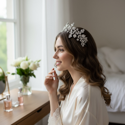 Opulent Gatsby Style CZ Wedding Headband