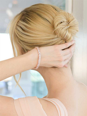 Marquise CZ Wedding or Prom Tennis Bracelet in 14K Rose Gold