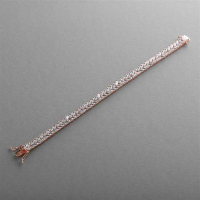 Marquise CZ Wedding or Prom Tennis Bracelet in 14K Rose Gold