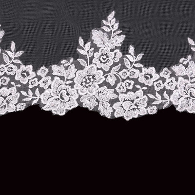 Floral Lace Fingertip Wedding Veil enVogue V2197SF Floral Lace Fingertip Wedding Veil enVogue V2197SF