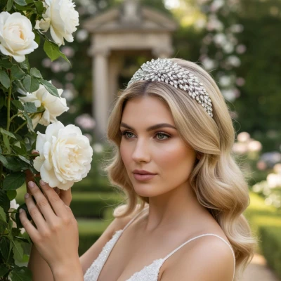 Glamorous Marquise CZ Crystal Wedding Headband 