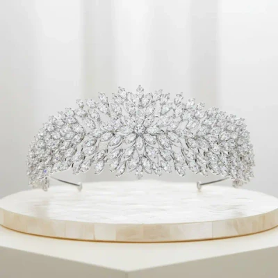 Glamorous Marquise CZ Crystal Wedding Headband 