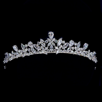 Classic Teardrop CZ Crystal Wedding Tiara hp1638