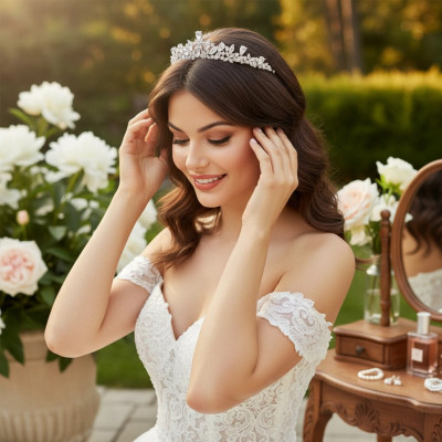 Classic Teardrop CZ Crystal Wedding Tiara hp1638