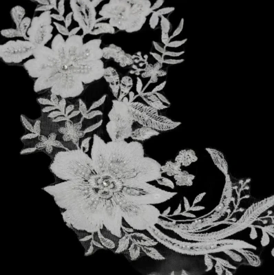 Royal Cathedral Wedding Veil with Floral Beaded Lace V3251R